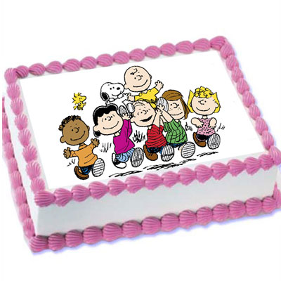 "Snoopy n Peanut Cartoon - 2kgs (Photo Cake) - Click here to View more details about this Product